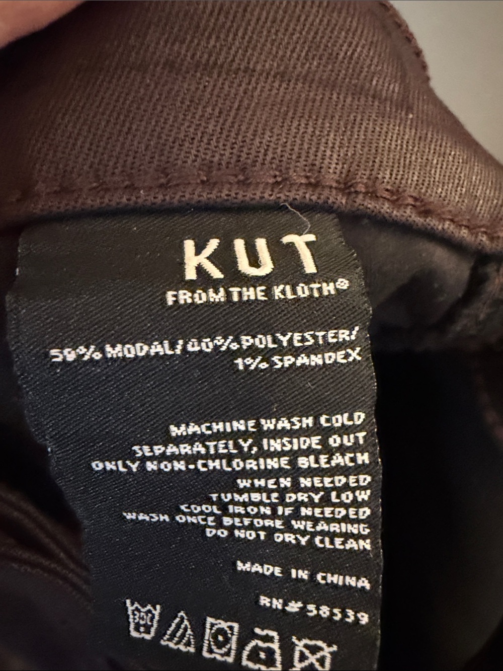 KUT From The Kloth Size 00 Brown Coated Skinny Jeans Stretch Pants - Picture 5 of 7